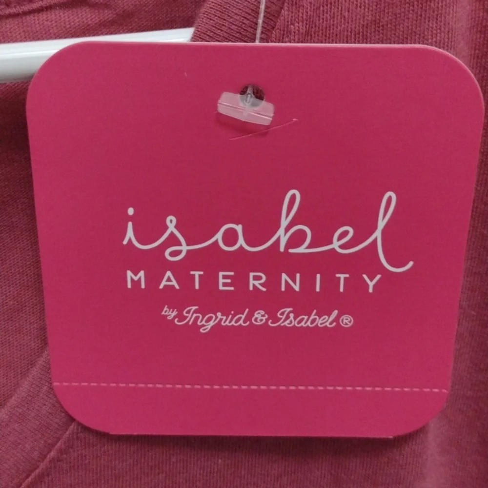 NWT Long Sleeve V-Neck Shirred Maternity Shirt - Isabel Maternity - M - Picture 2 of 4